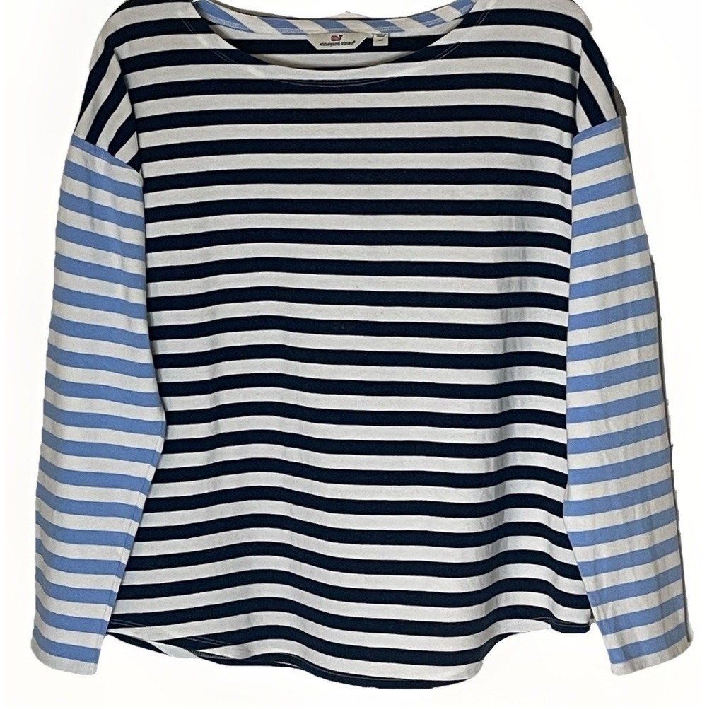 Vineyard Vines Striped Knit Top Women's Medium Long Sleeve Pullover Relaxed Fit
